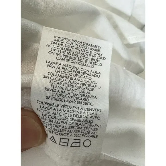 CAbi Seaside White Blouse Top Dolman Tie-Sleeve V-Neck #5895 Size Medium - Picture 6 of 7